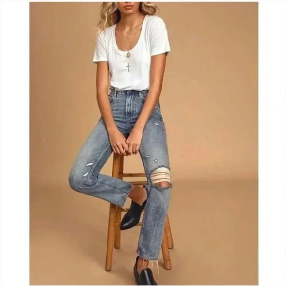 Free People Dakota Straight Leg Jean 0 Indigo Blue Size 25 Revolve We The Free - Picture 8 of 9